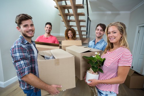 Business relocation logistics with careful planning for access and parking