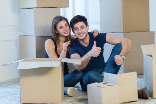 Moving bulky household furniture in a Tooting property with care