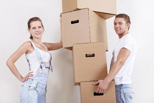 Local moving service organizing furniture for transport