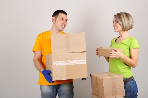 Furniture being loaded during a same day removal service