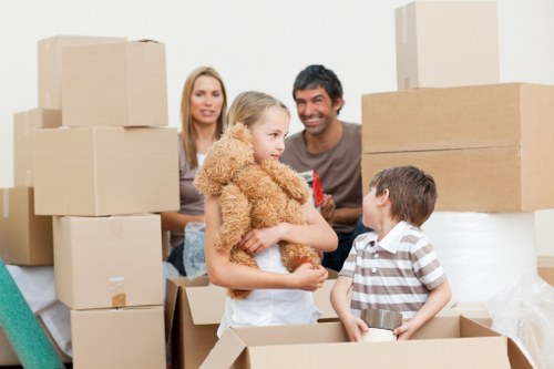 Household furniture placed into storage for a Tooting move